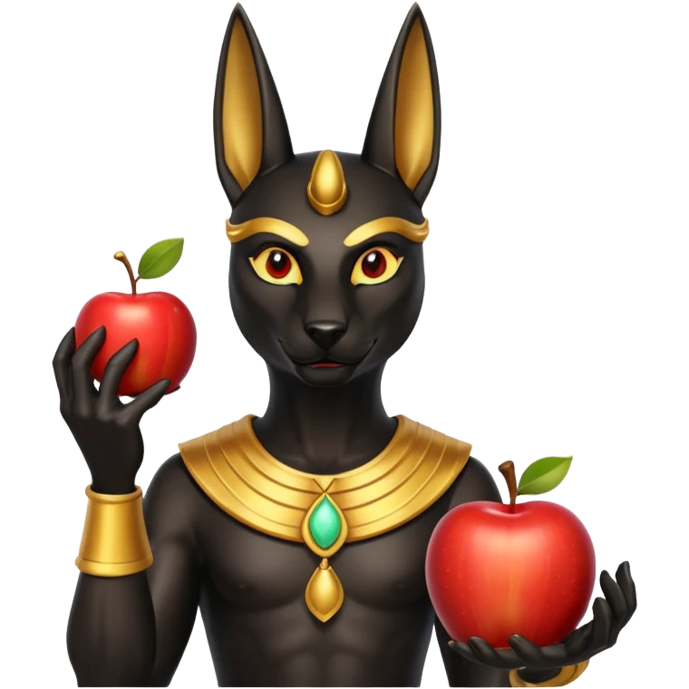 anubis god with an apple emoji