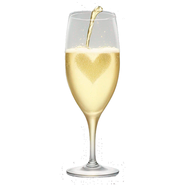Champagne heart emoji