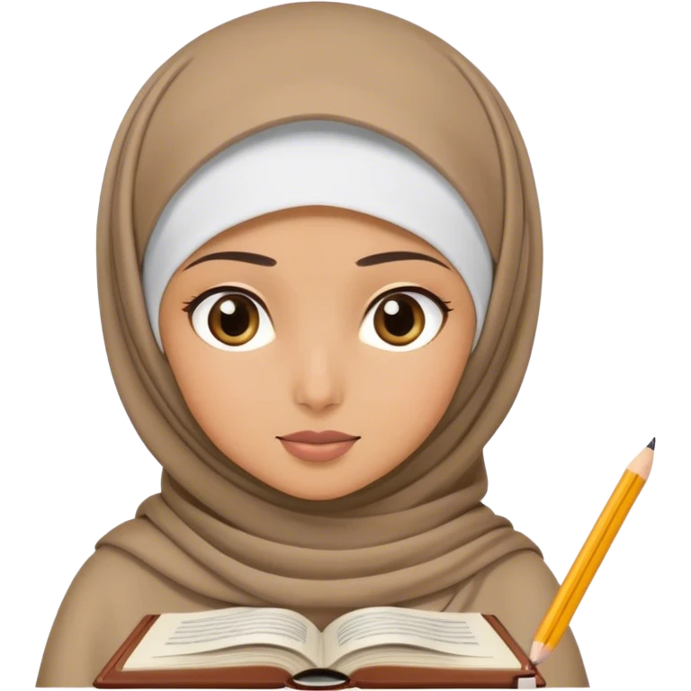 hijabi girl studying with distraction emoji