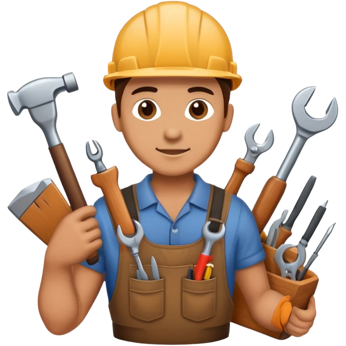 wood mechanic working with tools emoji