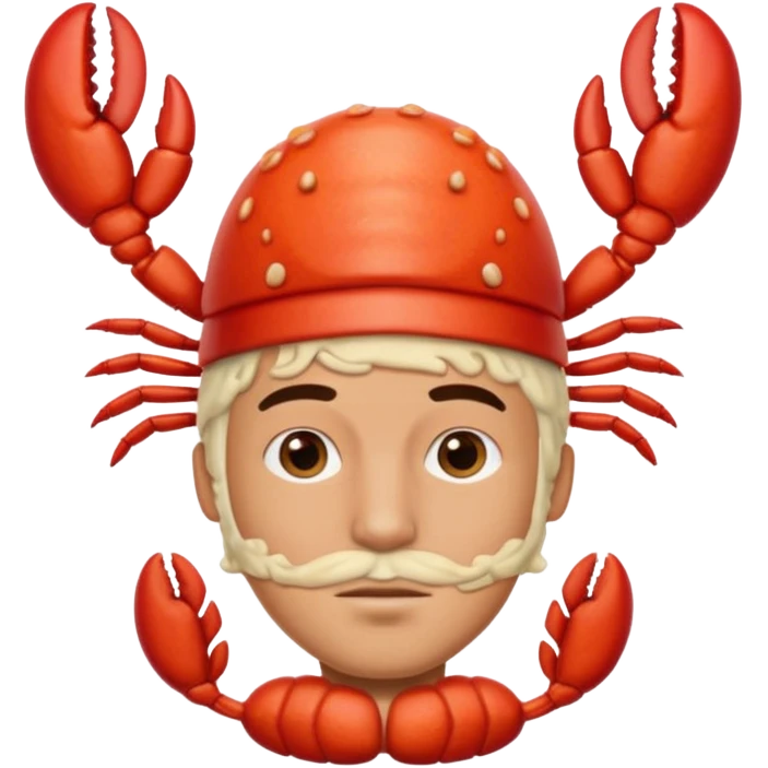 man with a lobster risotto on their head emoji