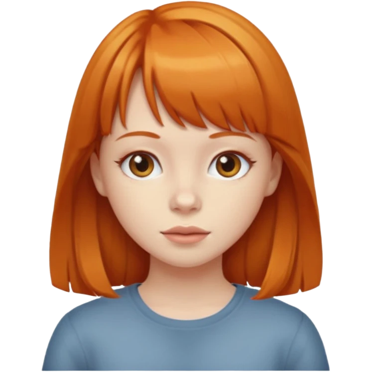 ginger girl with boobs and bangs emoji