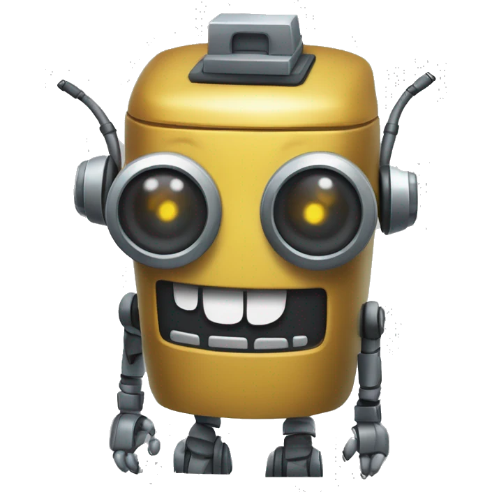 müzik dinleyen robot emoji