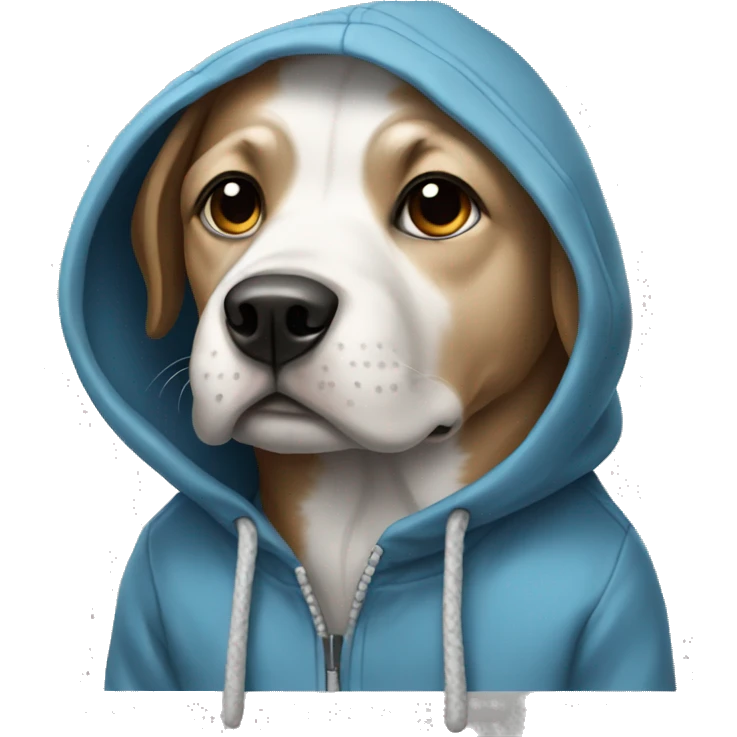 Dog wearing hoodie emoji