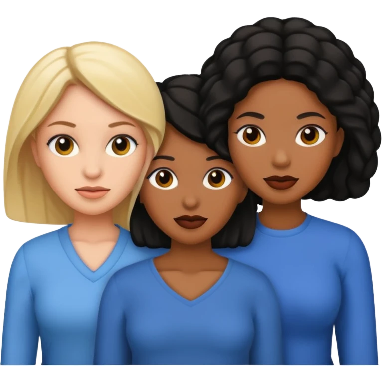 Two black women, 1 white woman emoji