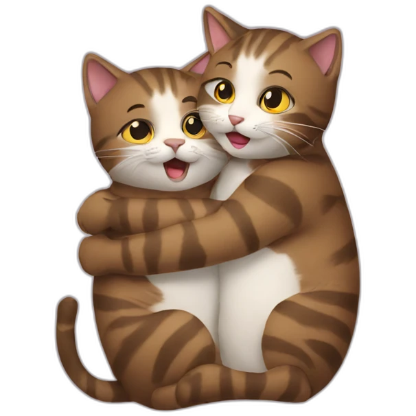 cats hugging emoji