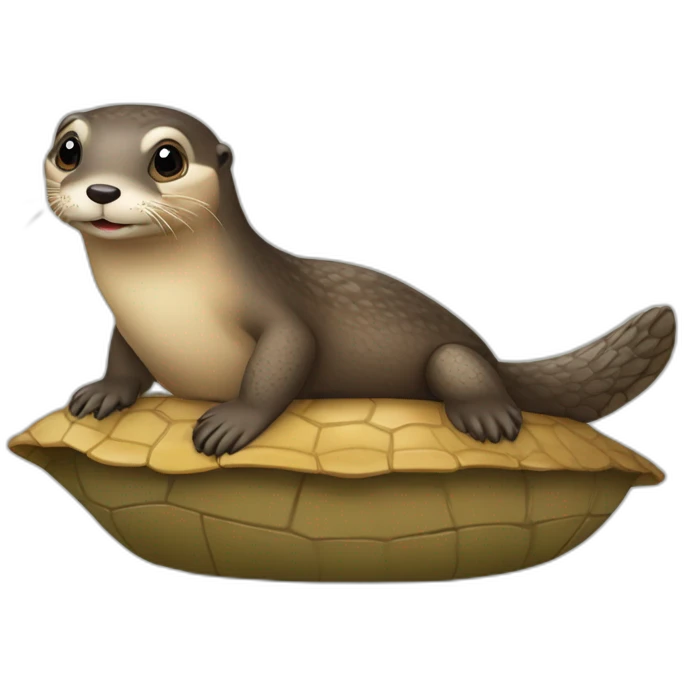 Loutre sur une tortue emoji