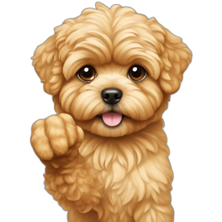 golden maltipoo hand - thumb down emoji