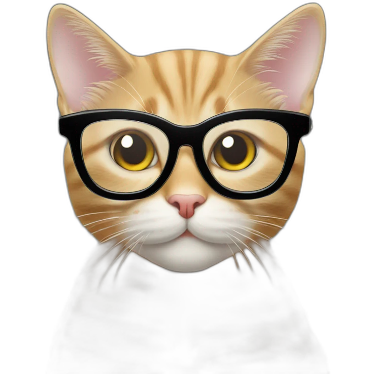 cat wearing glasses on frame's front write Smoodh over first glass and write Don above second glass emoji