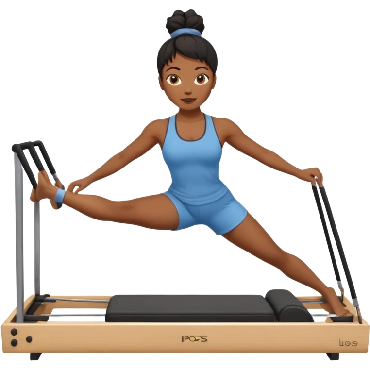 black woman doing reformer pilates emoji