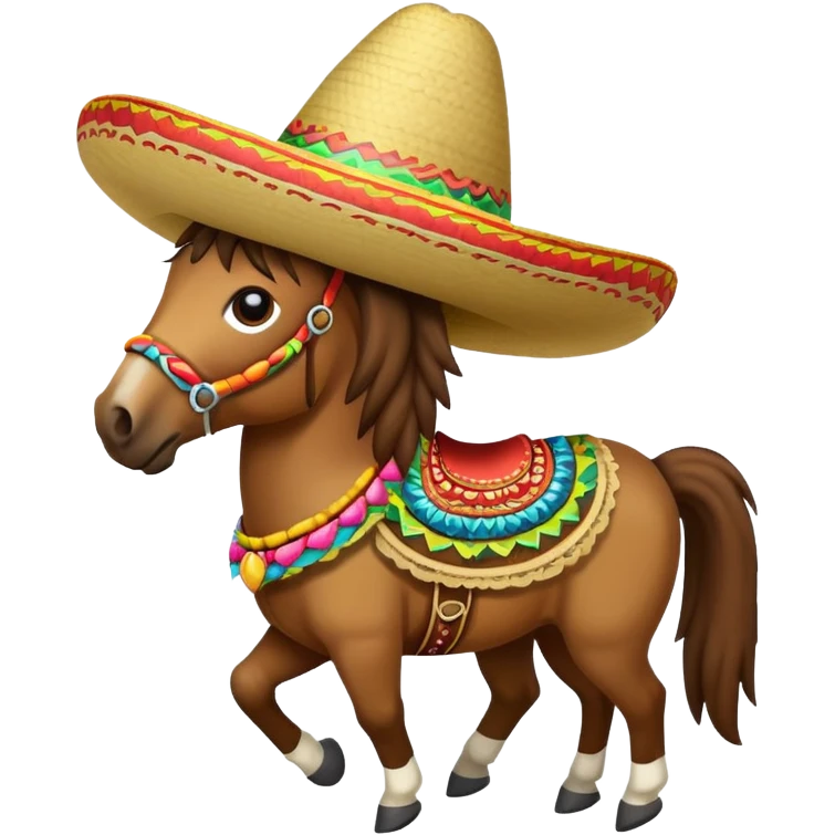 Un caballo con un sombrero emoji