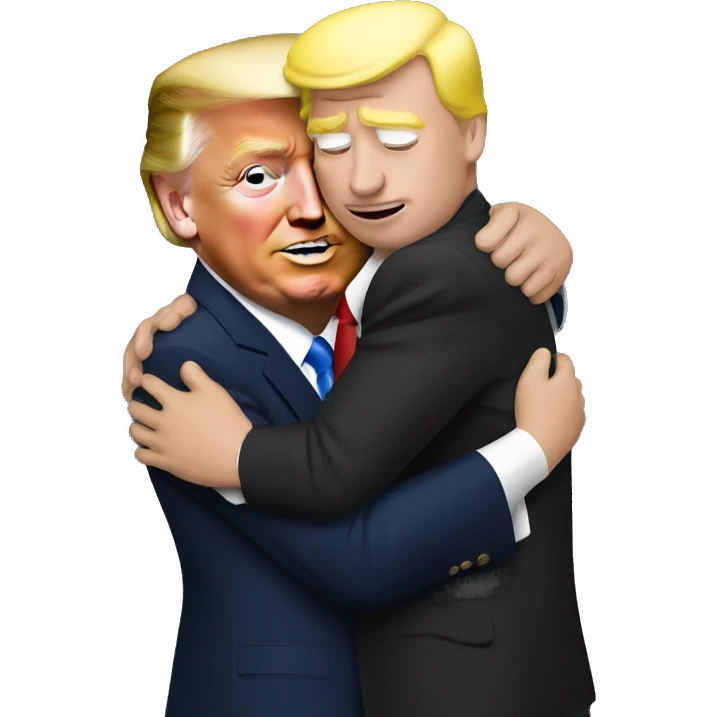 Elon hugging trump emoji