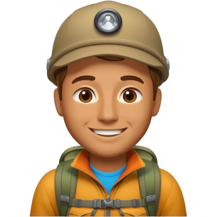 memoji face iphone: men hiking emoji