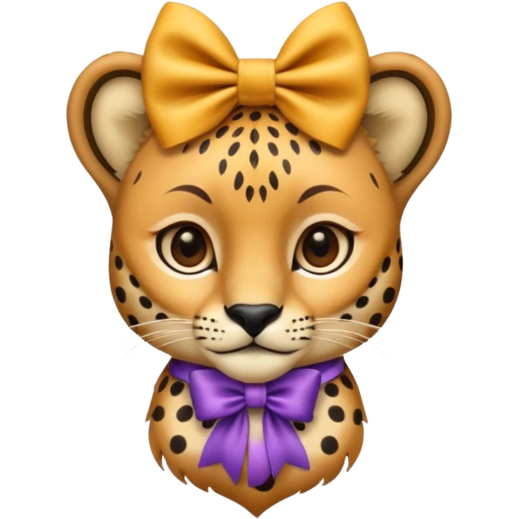 Cheetah with a bow emoji