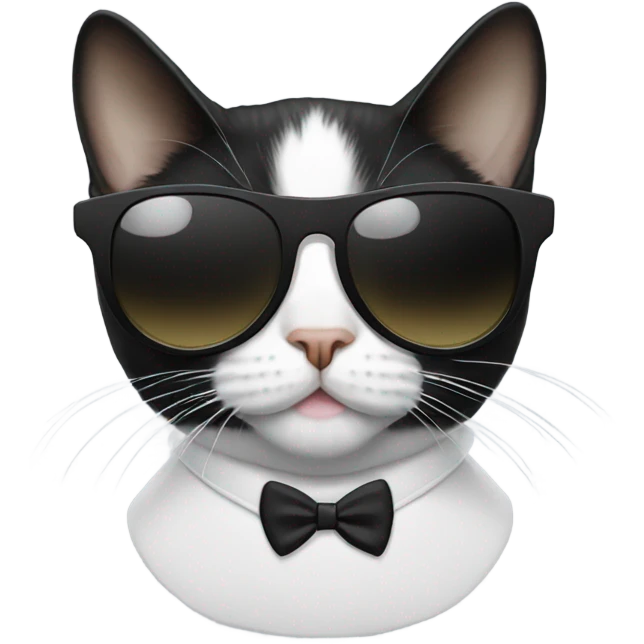 Tuxedo cat with sunglasses emoji