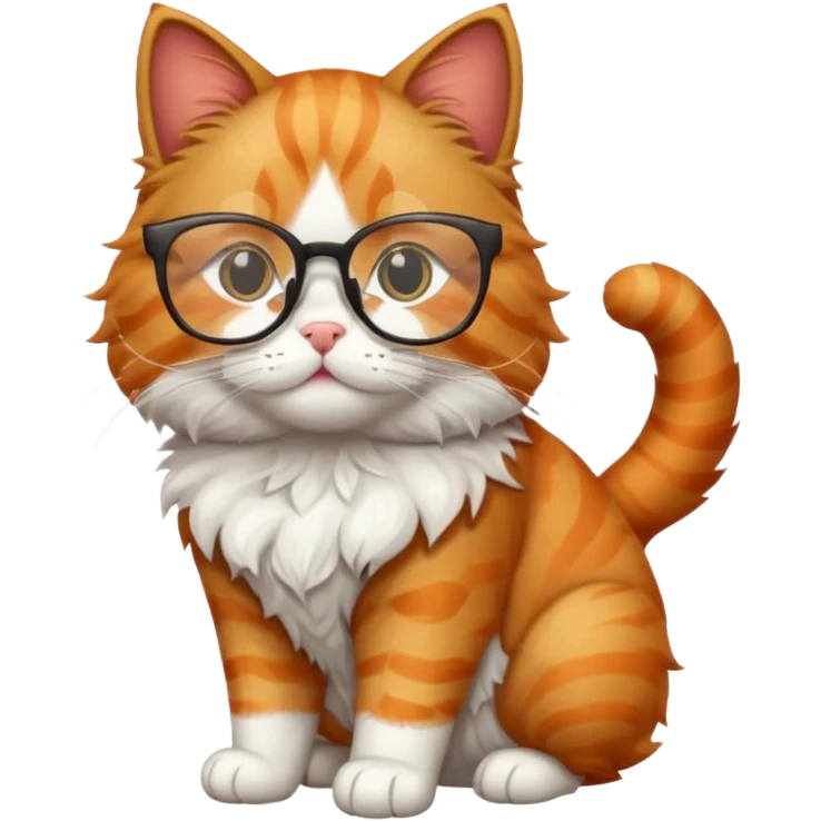 full body Cat with glasses emoji