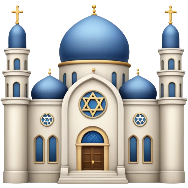 reform jewish synagogue similar in architecture to historical churches (pretty and magnificent), white in color, in ios emoji style emoji