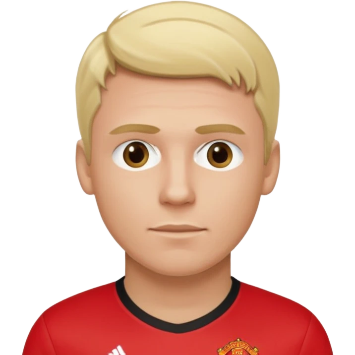 Blonde man wearing a Manchester United football shirt  emoji