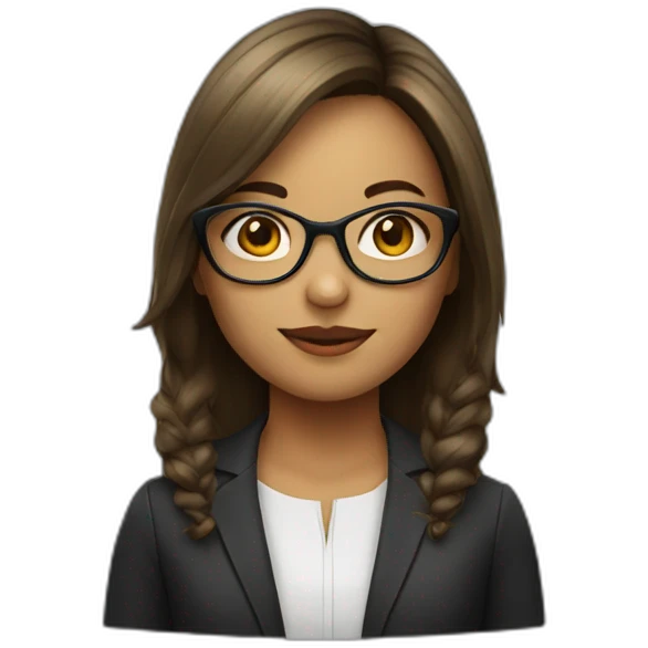 girl speaker with glasses emoji