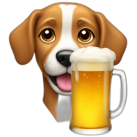 Dog drink beer emoji