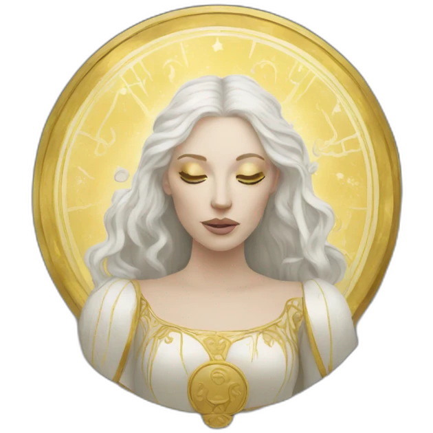 White and gold tarot card emoji