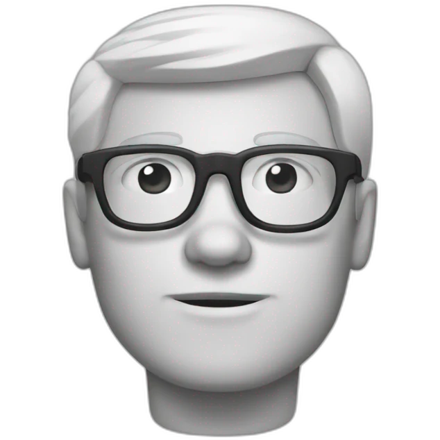 white guy with spectacles and dark hairs emoji