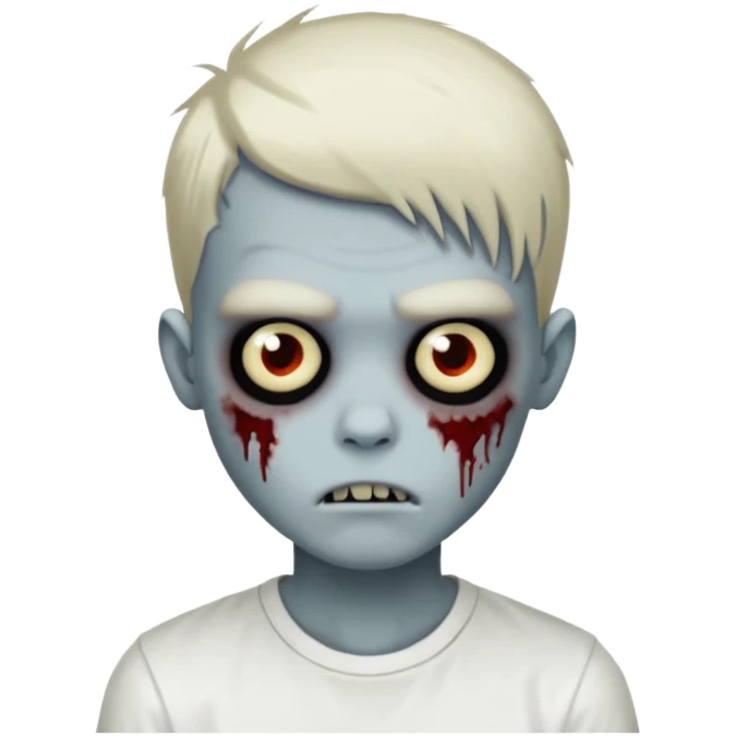 zombie boy with emo hair and white shirt, variant 2 emoji
