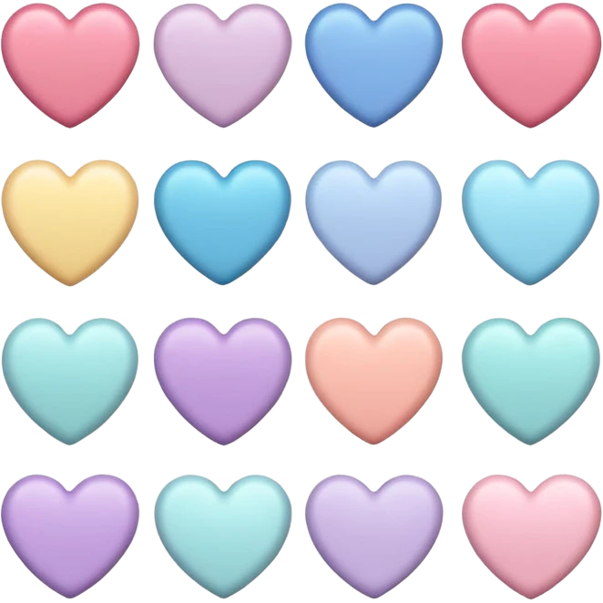 pastel colored heart emojis emoji