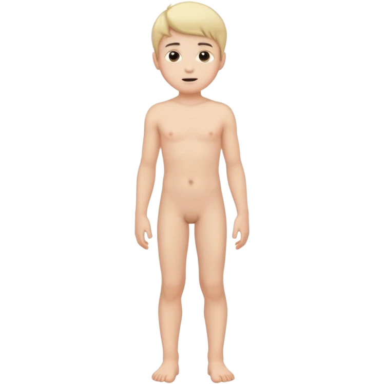 A naked boy showing the whole body emoji