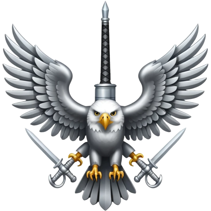 Silver eagle with crossed sabers emoji
