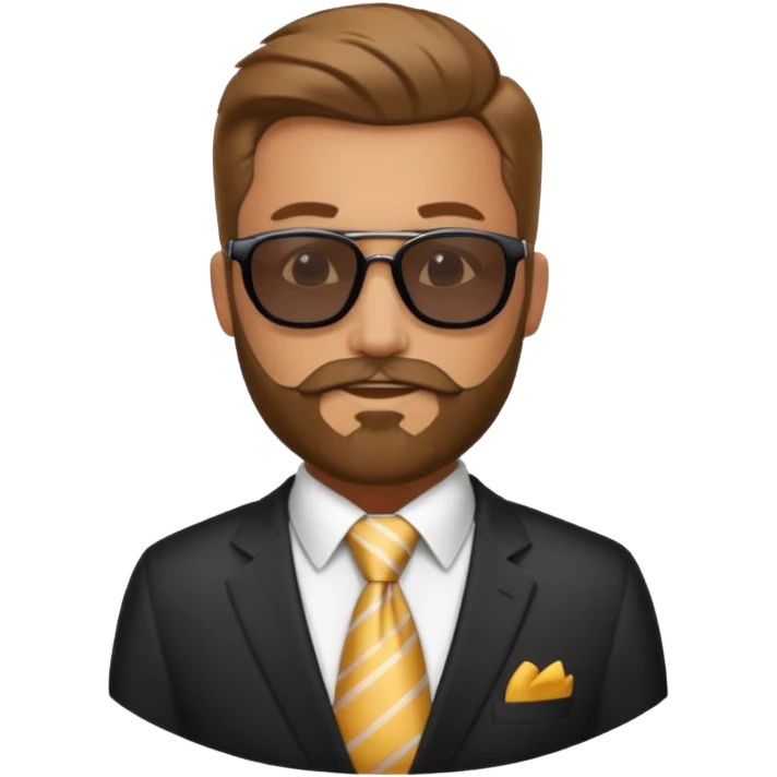 Best successful criminal defense attorney with a beard, and sunglasses and fancy tie emoji