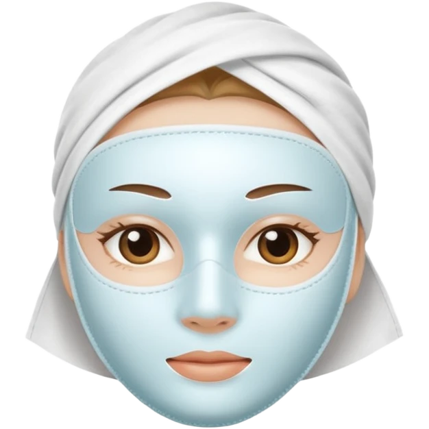 a white skincare beauty mask pack for face, made with cloth emoji