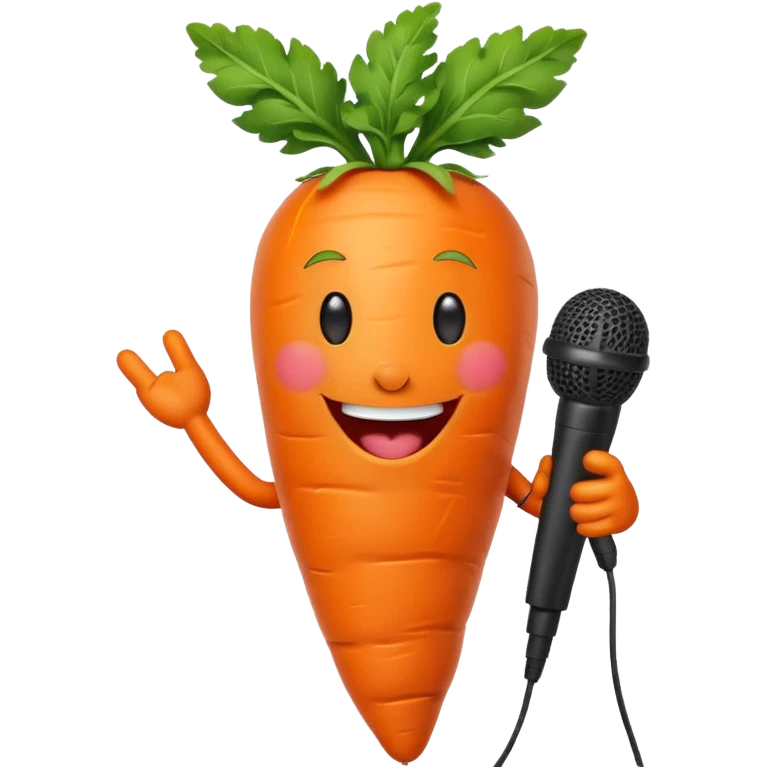 singing carrot with microphone emoji