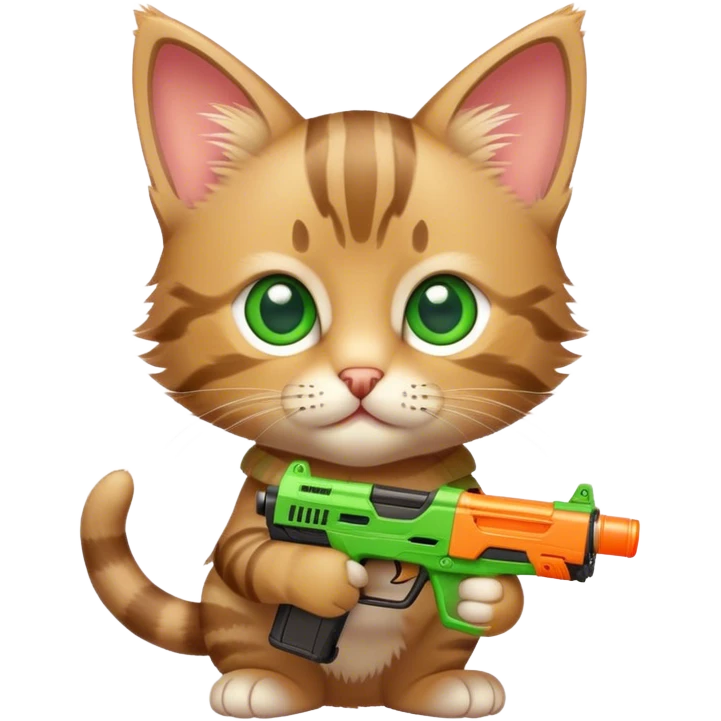 Tabby kitten nerf guns
Cute emoji