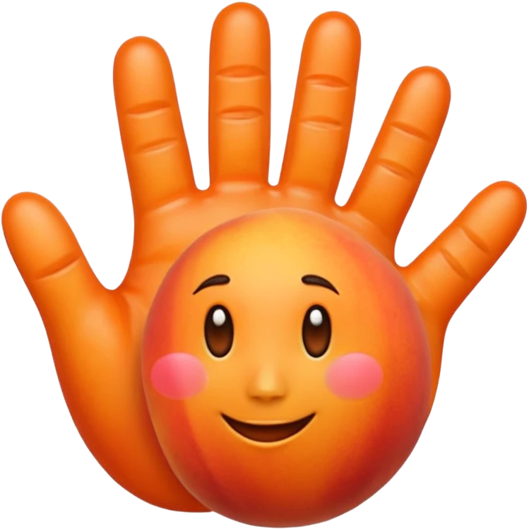 Prend l’emoji pêche 🍑 et rajoute des trace de mains transparentes  emoji