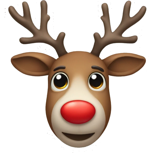 A red nose reindeer emoji