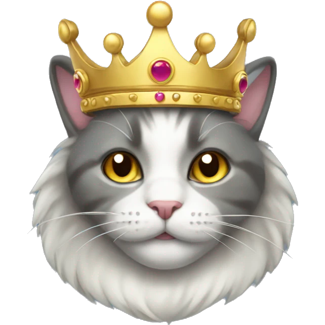 cat whit crown emoji
