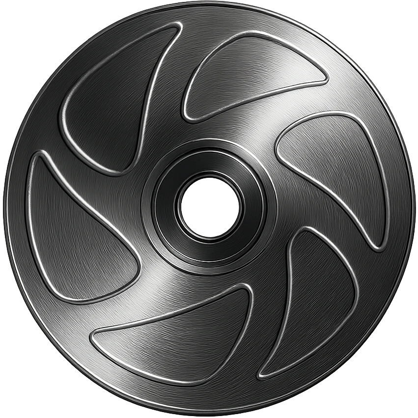 A minimalist CD disc with abstract pattern, glowing effect, red color emoji