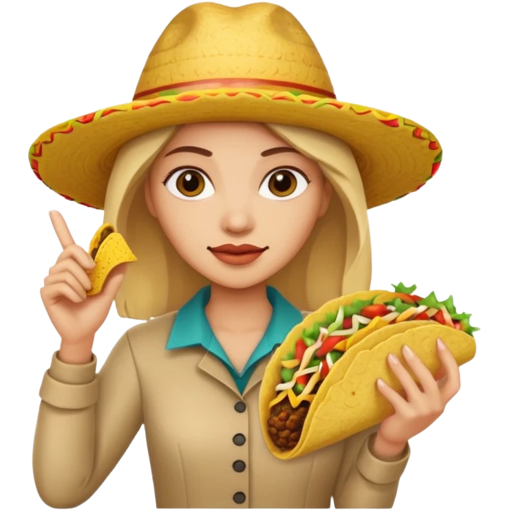woman holding taco emoji