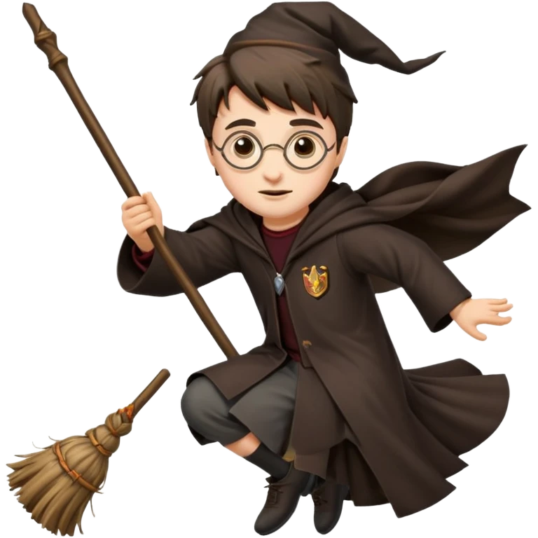 Harry potter flying on a broomstick emoji