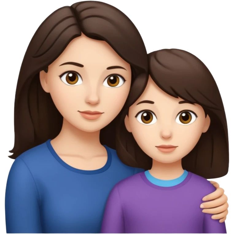 мама брюнетка и дочка брюнетка emoji
