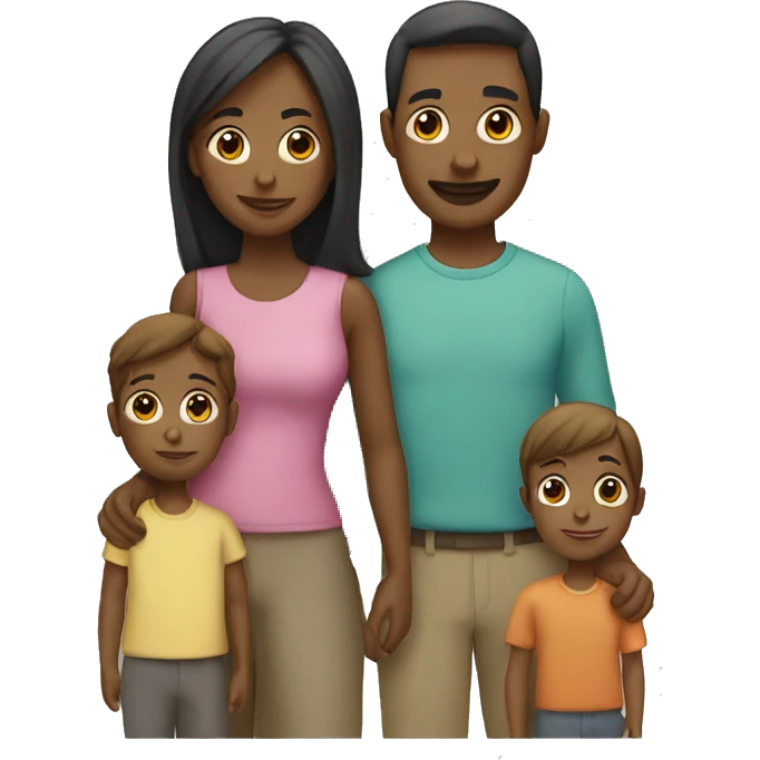 Family of 4 kids at 2 parents emoji