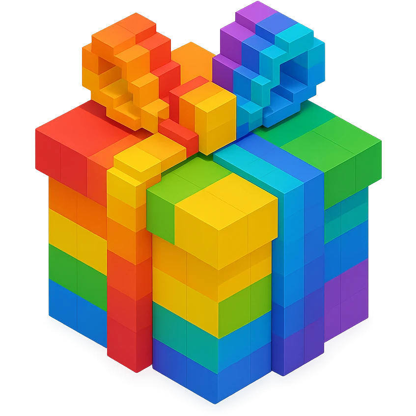 Rainbow gift emoji