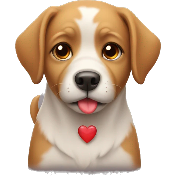 Dog with heart  emoji