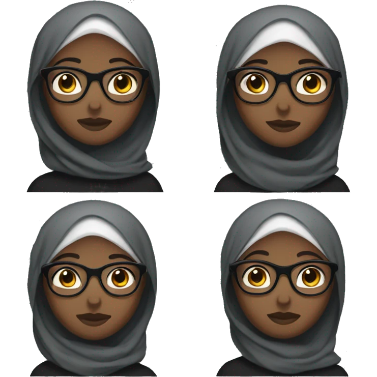 Hijab dark skin with glasses emoji