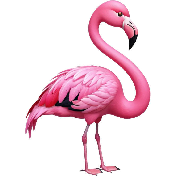 exotic flamingo character, pink feathers, elegant pose, 3D cartoon, mobile game icon style, clean background, no text, no watermark
 emoji