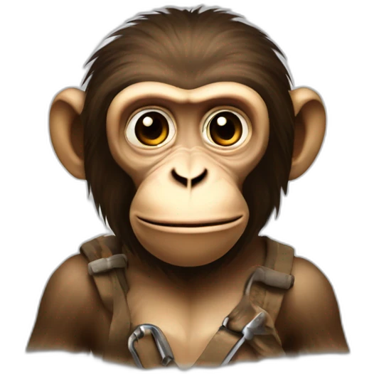 a monkey with a text saying "ecla l'homo" emoji
