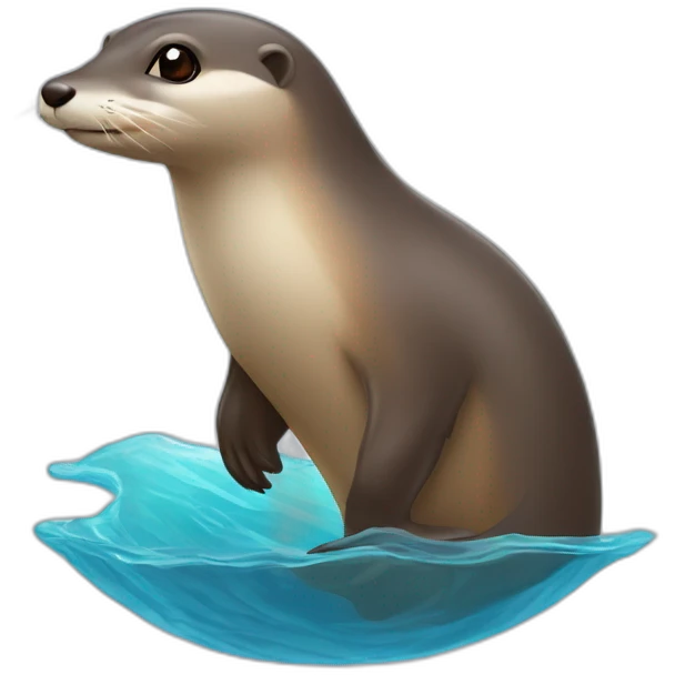 Une loutre sur un dauphin emoji