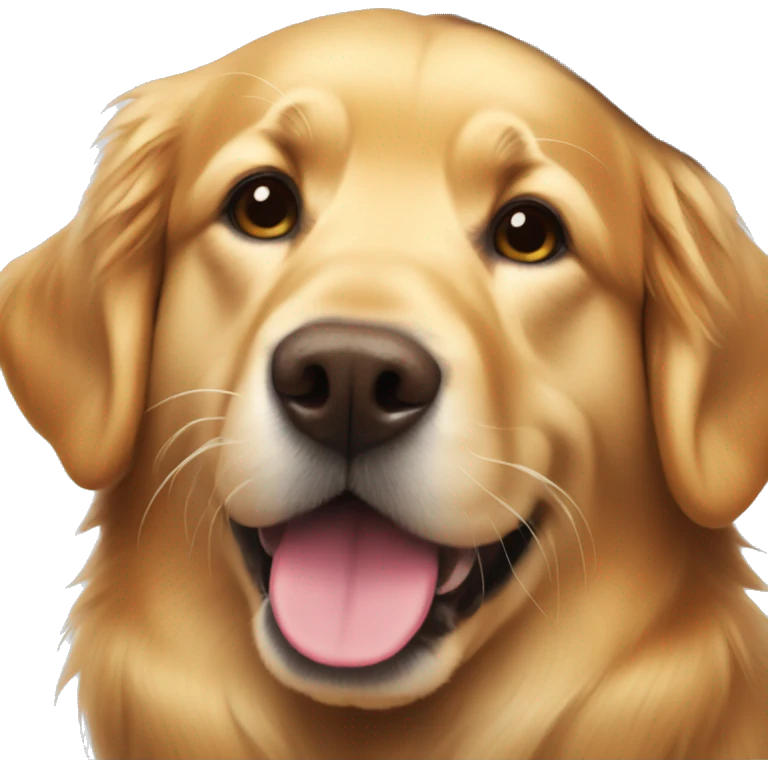 Golden retriever with Santa hat emoji