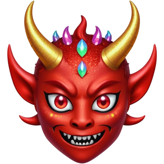 red glitter demon emoji